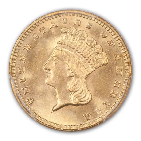 GFRC Open Set Registry - Winesteven 1856 - 1889 Gold Type 3 Indian Princess G$1